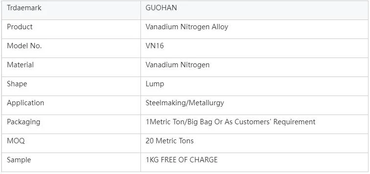 High Quality ISO Certification Vanadium Nitrogen Alloy Instead of Fev